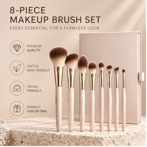 KIVELLAY 8-Piece Essential Makeup Brush Set
