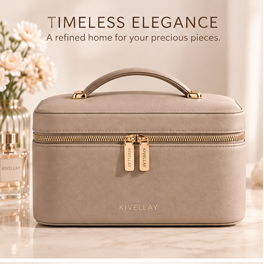 KIVELLAY Large Travel Jewelry Organizer Case