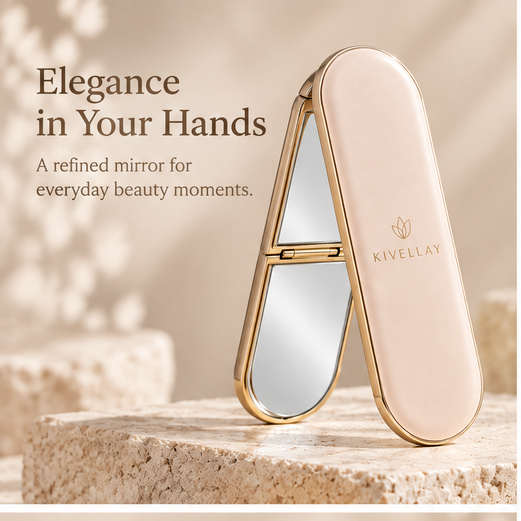 KIVELLAY Dual-Sided 1X & 3X Compact Makeup Mirror