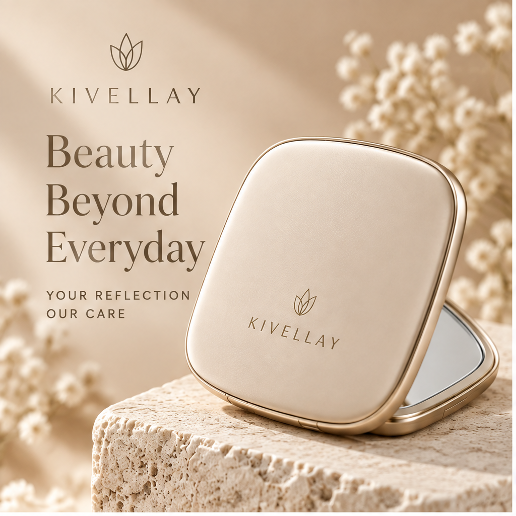 KIVELLAY Dual-Sided 1X & 2X Compact Mirror