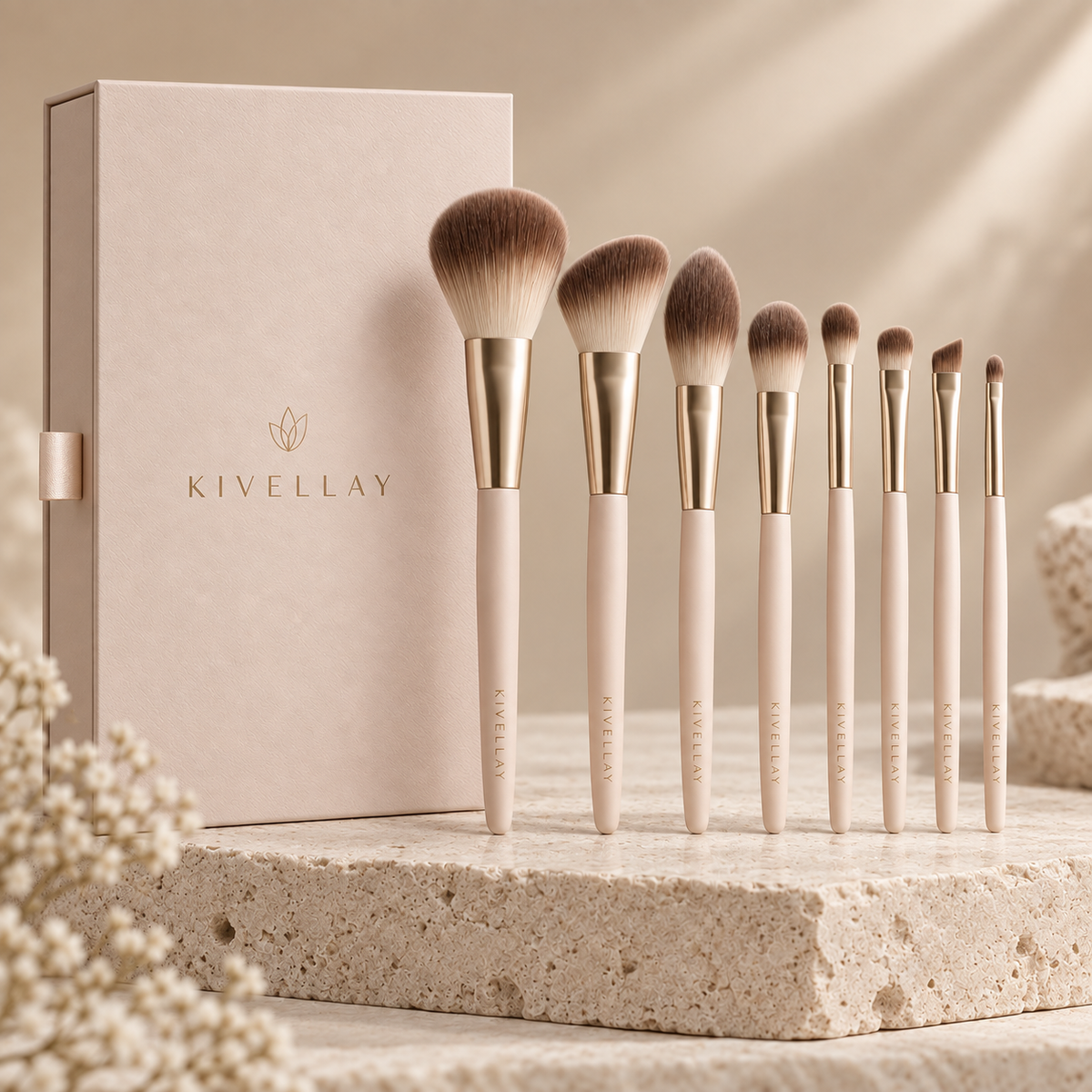 KIVELLAY 8-Piece Essential Makeup Brush Set
