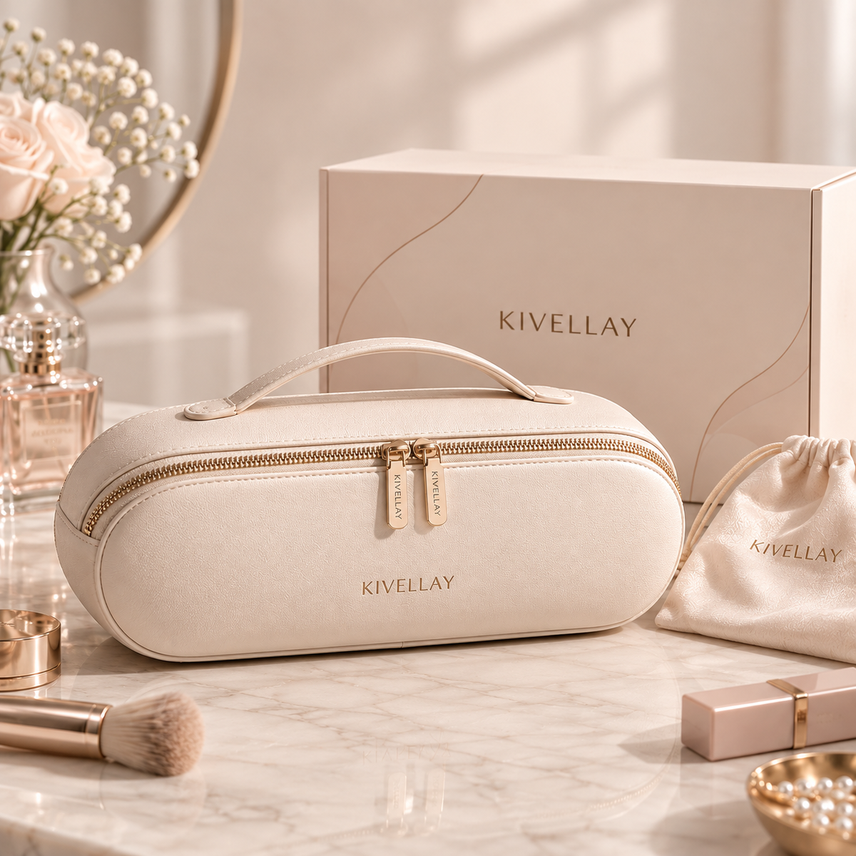 KIVELLAY Jewelry & Beauty Travel Organizer Case