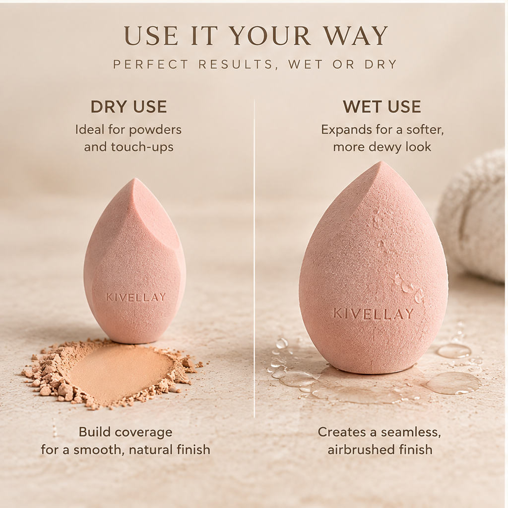 KIVELLAY 4-Piece Makeup Sponge Set with Storage Case