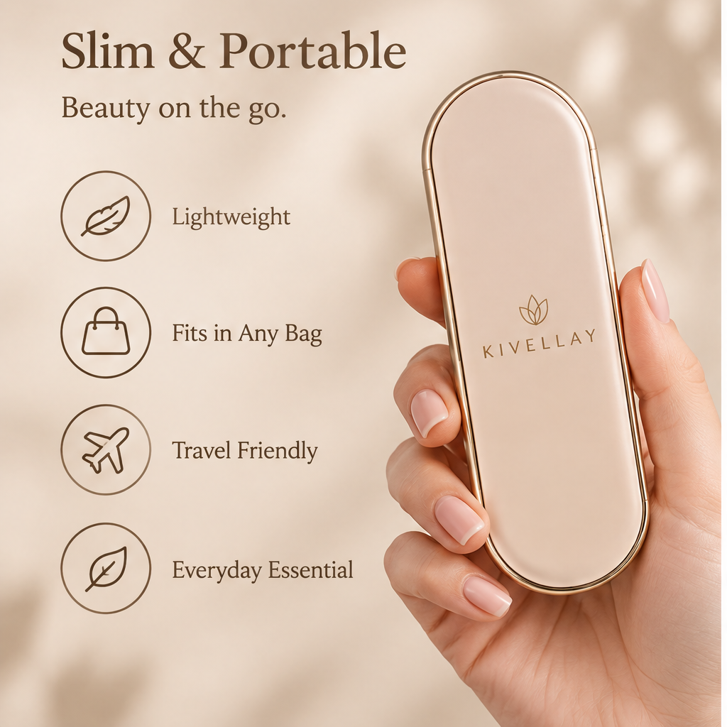 KIVELLAY Dual-Sided 1X & 3X Compact Makeup Mirror