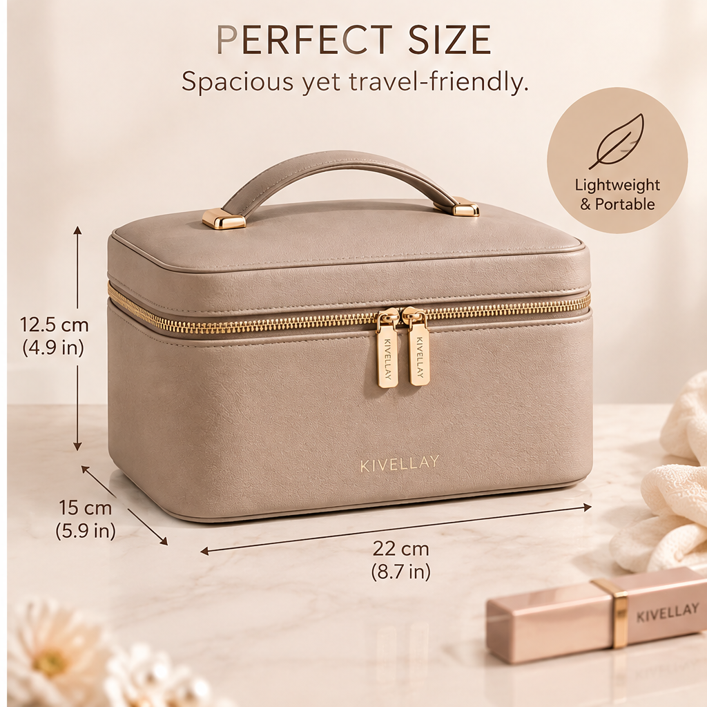 KIVELLAY Large Travel Jewelry Organizer Case