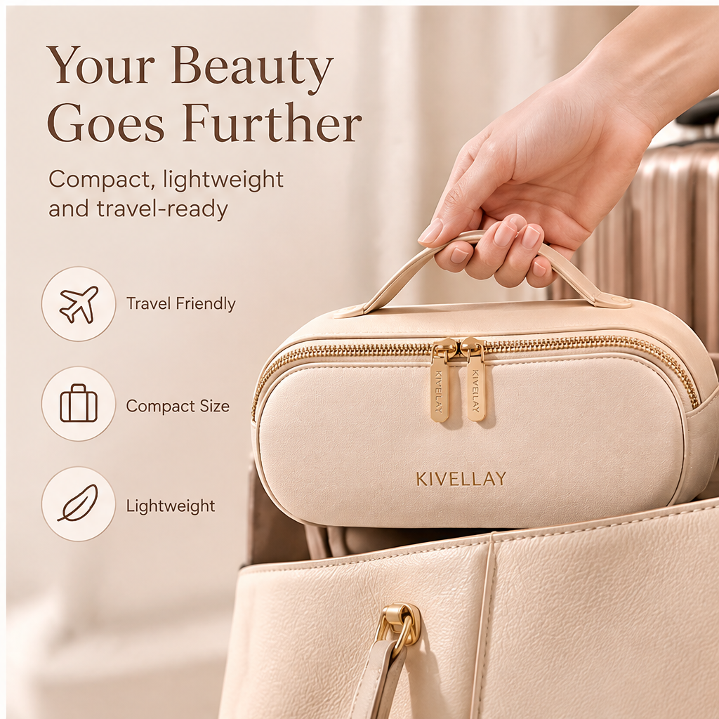 KIVELLAY Jewelry & Beauty Travel Organizer Case