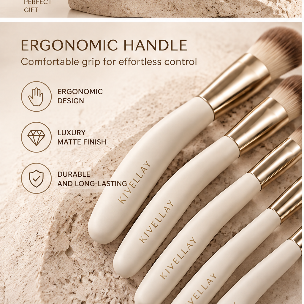 KIVELLAY 8-Piece Makeup Brush Set