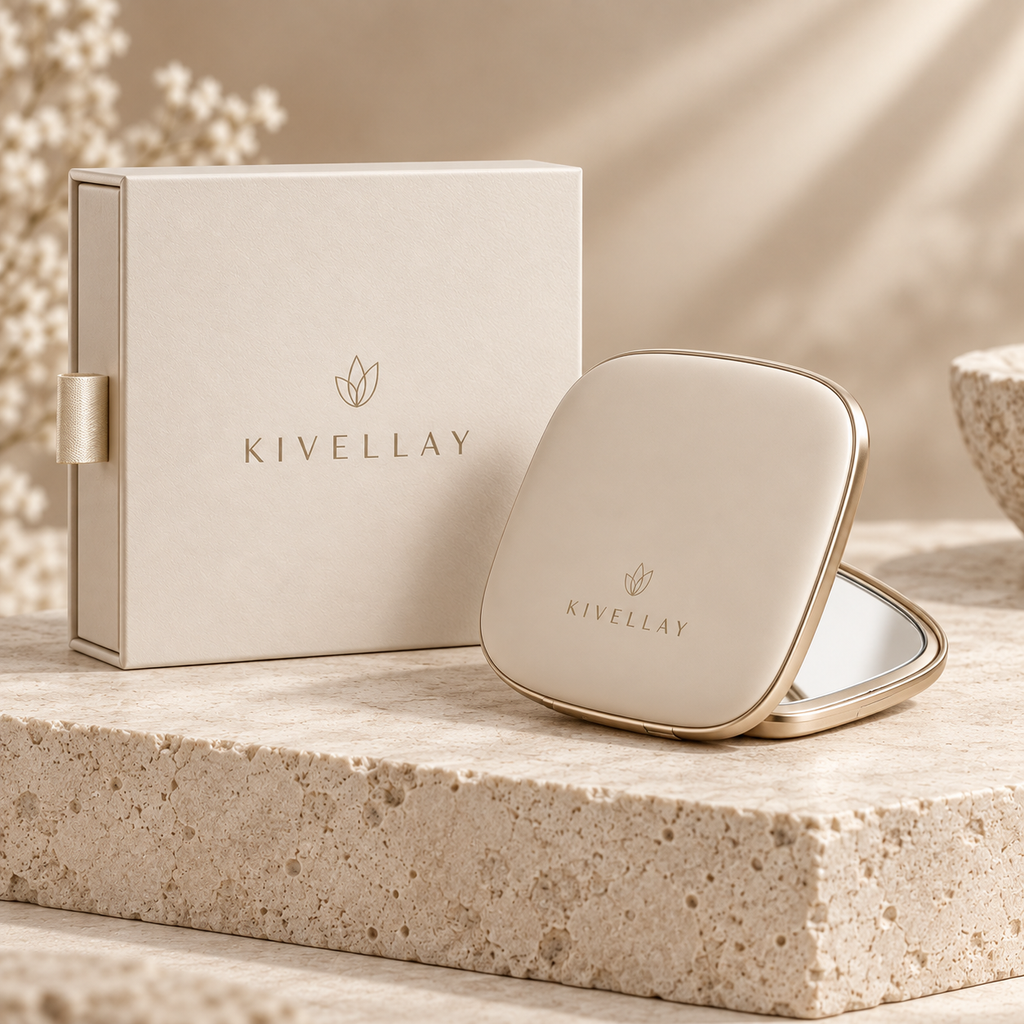 KIVELLAY Dual-Sided 1X & 2X Compact Mirror